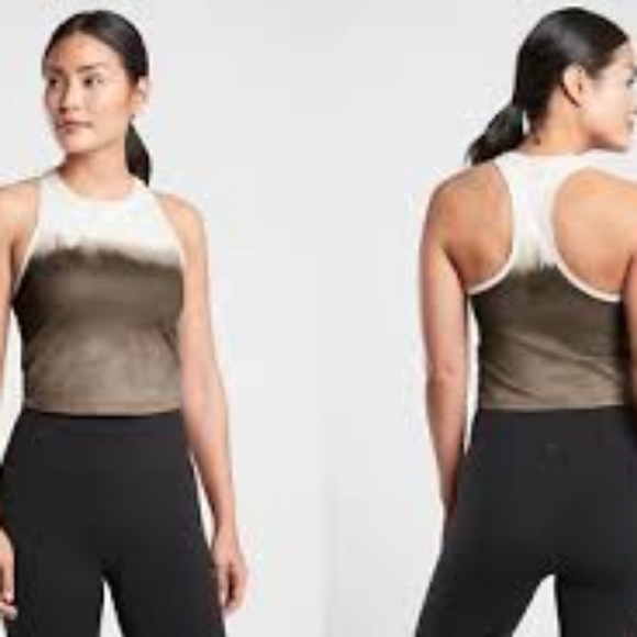 Athleta Shanti Watercolor Stripe Crop Tank Top NWT, size Medium - Picture 11 of 11